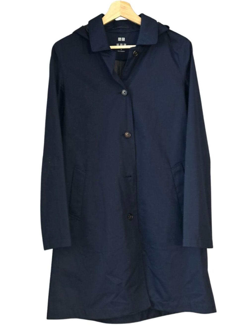 UNIQLO Navy Water-Repellent Hooded Coat Size S